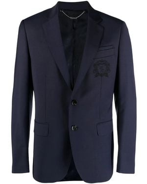 Billionaire Embroidered-Logo Blazer - Blue