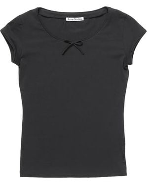 Acne Studios Jersey T-Shirt With Bow - Black