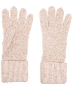 N.Peal Cashmere Plated Rib Gloves - White