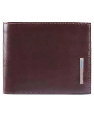 Piquadro Leather Coin-Pocket Wallet - Purple
