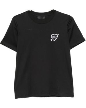 Dondup Embroidered-Heart T-Shirt - Black