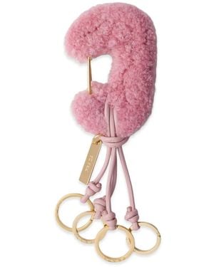 Prada レザーキーホルダー - ピンク