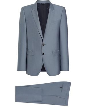 Dolce & Gabbana Single-Breasted Wool And Silk Suit - Blue