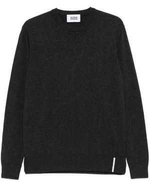Alpha Studio Jersey de lana con cuello redondo - Negro