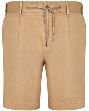 Dell'Oglio Drawstring Pleated Shorts - Natural