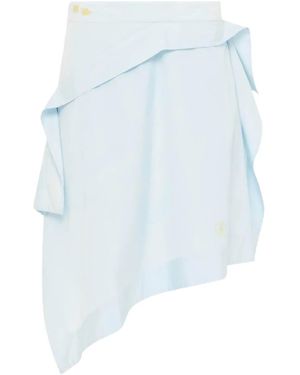 JW Anderson Falda asimétrica con volantes - Azul