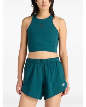 New Balance Rc Elite Cropped Tank Top - Blue