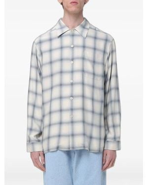 Our Legacy Every Check-Print Long-Sleeve Shirt - Blue