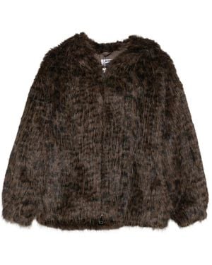 Betta Corradi Leopard-Print Faux-Fur Jacket - Brown