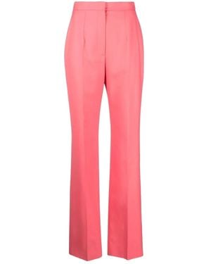McQueen High-Waisted Tailored Wool Trousers - Pink