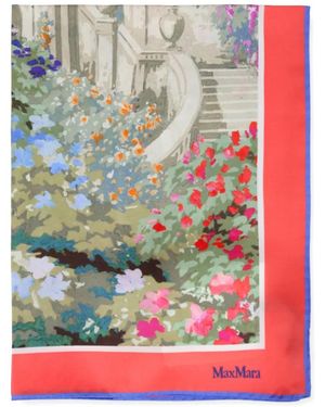 Max Mara Twill Printed Scarf - Grey