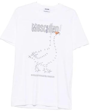 Moschino Logo-Print Short-Sleeve T-Shirt - White