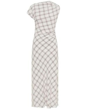 Anna Quan Charlie Checked Midi Dress - White