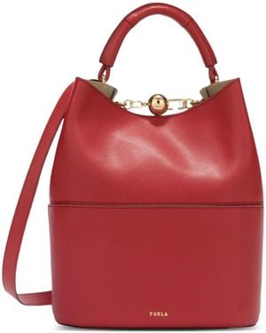 Furla Small Sfera-Embellished Bucket Bag - Red