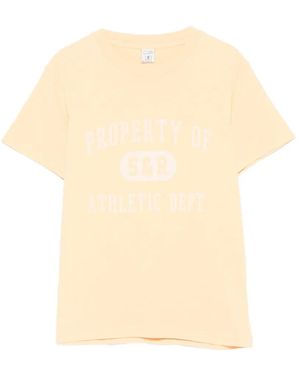 Sporty & Rich Fergus Slogan-Print Cotton T-Shirt - Natural