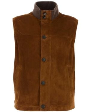 Brioni Chaleco Con Botones - Marrón