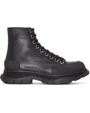 McQueen Chunky-Sole Ankle Boots - Black