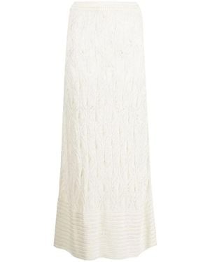 LeKasha Amon Crochet-Knit Maxi Skirt - White