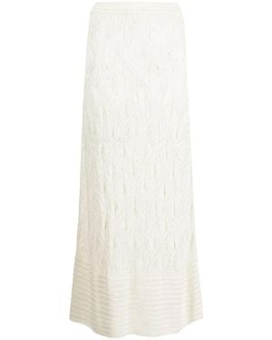 LeKasha Amon Crochet-Knit Maxi Skirt - White