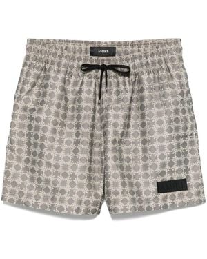 Amiri Badeshorts Mit Grafischem Print - Grau