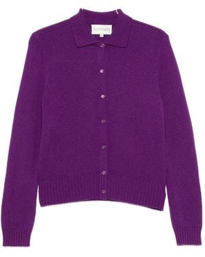 Bompard Cárdigan Con Cuello De Polo - Morado