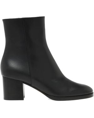 Gianvito Rossi Santiago Leather Zip-Fastening Boots - Black