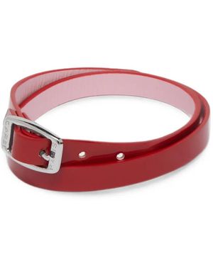 CAREL PARIS Bracelet Double Tour En Cuir De Veau Verni - Red