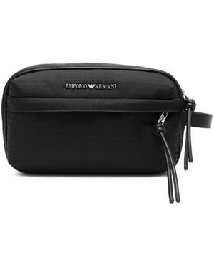 Emporio Armani ロゴ トラベルポーチ - ブラック