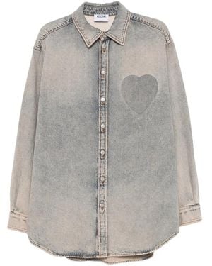 Moschino Washed Silk And Nylon Casual Shirt - Grey