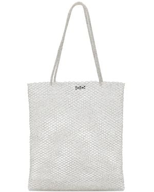 Cordera Beaded Tote Bag - White
