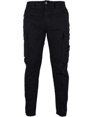 Stone Island Compass-Patch Cargo Trousers - Blue