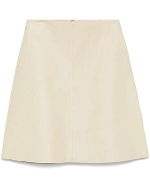 TOTEME Leather Midi Skirt - Natural