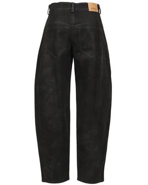 Isabel Marant Belky Distressed Faux-Suede Pants - Black