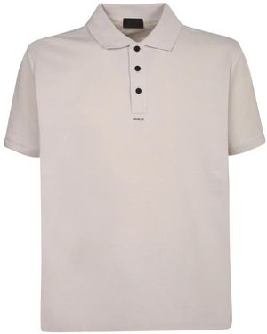 Moncler Polo En Coton Piqué À Logo Imprimé - White