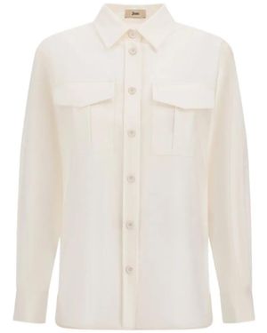 Herno Camisa Con Bolsillos De Solapa - Blanco