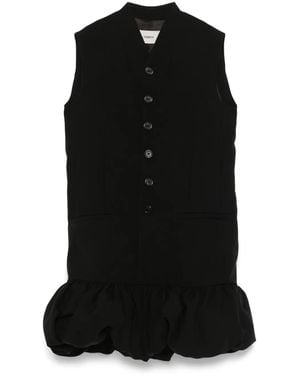 Coperni Gathered Tailored Mini Dress - Black