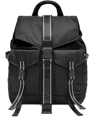 Ganni Re-Tech Buckled Backpack - Black