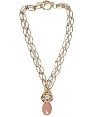 D'Estree Collar de cadena con medallón - Metálico