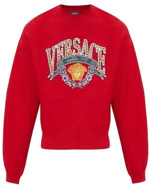 Versace Medusa-Appliqué Sweatshirt - Red