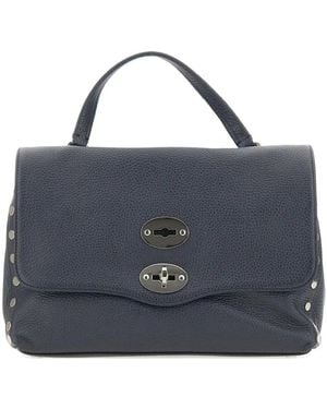 Zanellato Bolso Postina Pequeño Con Apliques - Azul