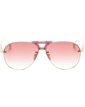 Linda Farrow Taya Pilot Sunglasses - Pink