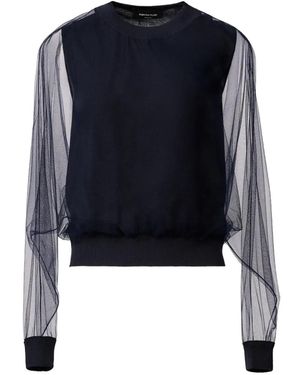 Fabiana Filippi Sheer-Sleeve Blouse - Blue