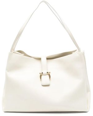 Ferragamo Sac À Bandoulière En Cuir À Boucle - White