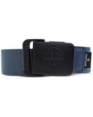 Stone Island 9300001 Logo-Plaque Belt - Blue