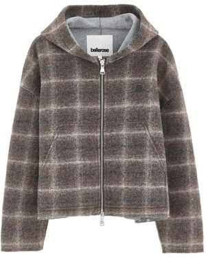 Bellerose Check-Pattern Zip-Up Jacket - Grey