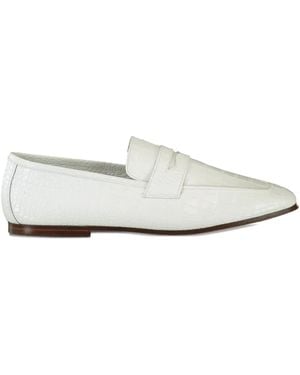 SOPHIQUE Essenziale Crocodile-Embossed Loafers - White