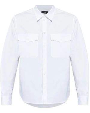 DSquared² Buttoned Flap-Pocket Shirt - White