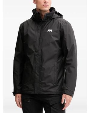 Helly Hansen Logo-Detail Hooded Jacket - Black