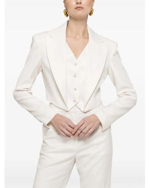 Nissa Button Cropped Blazer - White