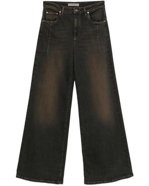D.exterior Faded-Effect Wide-Leg Jeans - White